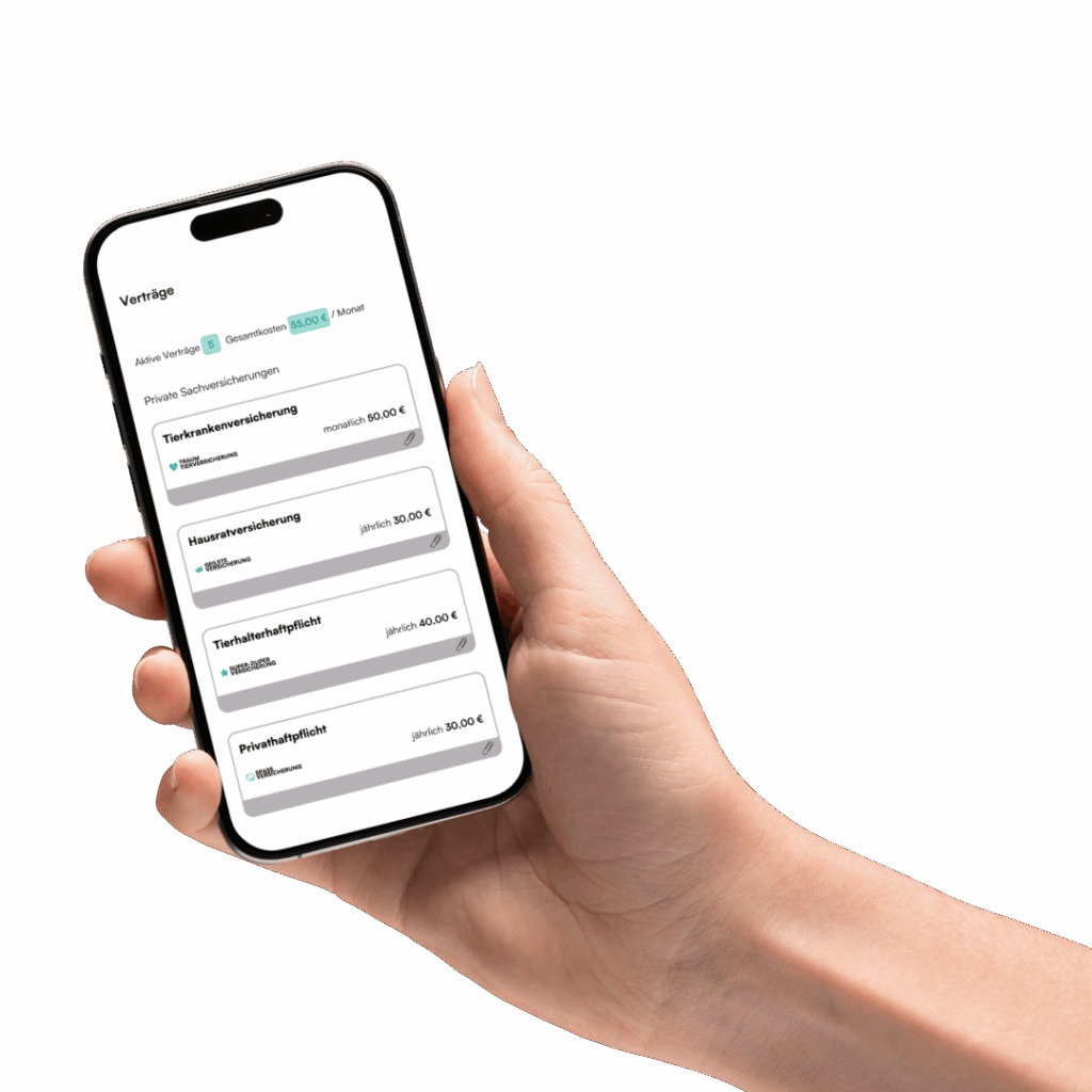 Vertragsübersicht in der App – unabhängige Finanzberatung Berlin digital