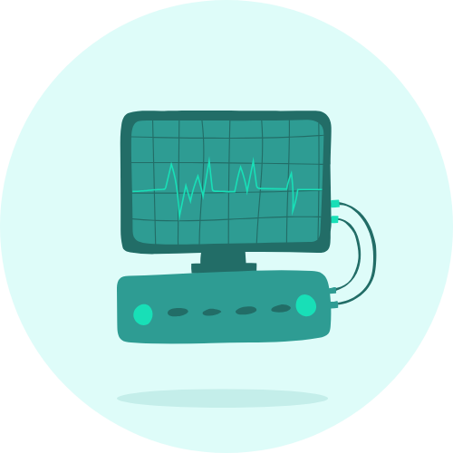 Herzmonitor-Symbol für Dread-Disease-Versicherung